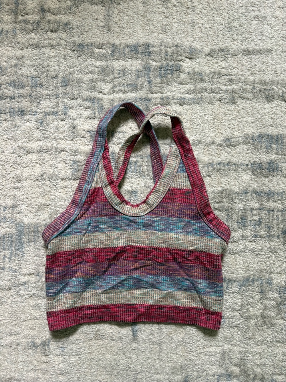 Free People Multicolor Striped Knit Tank Top - Pink, Blue, Cream